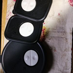 Tupperware Black and White Lids Set